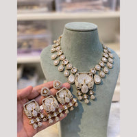 Hira Collections Premium Pota Stone Statement Necklace Set