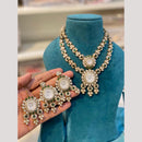 Hira Collections Premium Pota Stone Statement Necklace Set