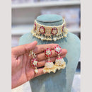 Hira Collection Premium Kundan Stone And Pearl Meenakari Choker Necklace Set
