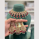 Hira Collection Premium Crystal Stone And Pearl Choker Necklace Set