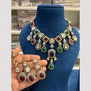 Hira Collection Glamorous Pota Stone And Austrian Stone Necklace Set
