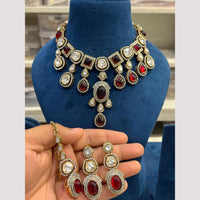 Hira Collection Glamorous Pota Stone And Austrian Stone Necklace Set