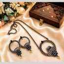 Hira Collections Exclusive 2 Tone Pota Stone Pearl Long Necklace Set for Women