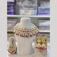 Hira Collection Glamorous Kundan Stone And Beads Choker Necklace Set