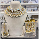 Hira Collection Glamorous Kundan Stone And Beads Choker Necklace Set