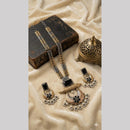 Hira Collections Exclusive 2 Tone Pota Stone Pearl Long Necklace Set for Women