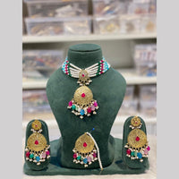 Hira Collections Elegant Pota Stone And Beads Fashion Choker Necklace Set