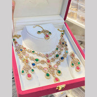 Hira Collections Glamorous American Diamond Occasion Wear Necklace Set
