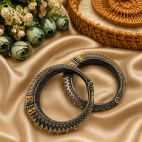 Hira Collections Elegant Dual Tone Openable Party Wear Bangles Set