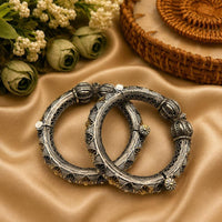 Hira Collections Elegant Dual Tone Openable Party Wear Bangles Set