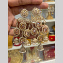 Hira Collections Premium Pota Stone And Pearl Jhumki Earrings for Women