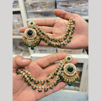 Hira Collections Heritage Kundan Stone And Pearl Kan Chian Dangler Earrings