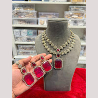 Hira Collections Premium Polki Kundan Stone Necklace Set