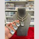 Hira Collections Premium Polki Kundan Stone Necklace Set