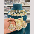 Hira Collections Premium Kundan Stone And Pearl Choker Necklace Set