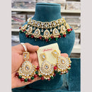 Hira Collections Premium Kundan Stone And Pearl Choker Necklace Set