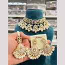 Hira Collections Premium Kundan Stone And Pearl Choker Necklace Set