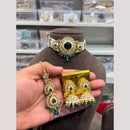Hira Collections Premium Kundan Stone And Pearl Choker Necklace Set