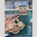 Hira Collections Premium Kundan Stone And Pearl Choker Necklace Set