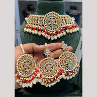 Hira Collections Premium Kundan Stone And Pearl Choker Necklace Set