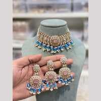 Hira Collections Elegant Pota Stone And Beads Fashion Choker Necklace Set