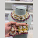 Hira Collections Premium Kundan Stone And Pearl Choker Necklace Set
