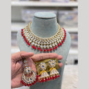 Hira Collections Premium Kundan Stone And Pearl Choker Necklace Set