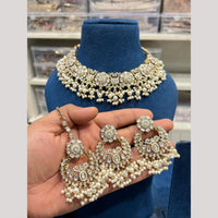 Hira Collections Elegant Pota Stone And Beads Fashion Choker Necklace Set