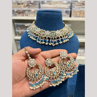 Hira Collections Elegant Pota Stone And Beads Fashion Choker Necklace Set