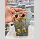 Hira Collections Grand Crystal Stone And Pearl Ghungroo Jhumki Earrings