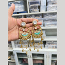 Hira Collections Vintage Pota Stone And Ghungroo Designer Dangler Earrings