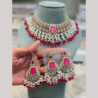 Hira Collections Premium Kundan Stone Beads And Pearl Necklace Set
