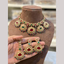 Hira Collections Royal Pota Stone And Pearl Stylish Choker Neckalce Set