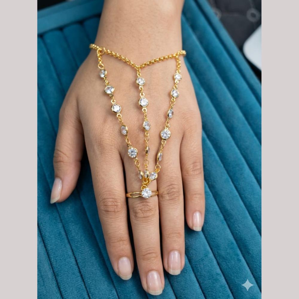 Hira Collections Designer Crystal Stone Hand Harness