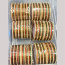 Hira Collections Decorative Austrian Stone Colorful Galss Bangles Set