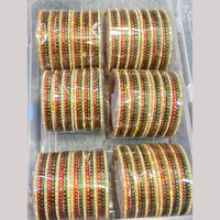 Hira Collections Decorative Austrian Stone Colorful Galss Bangles Set