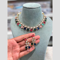 Hira Collections Premium Kundan Stone Choker Necklace Set