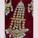Hira Collections Statement Kundan Stone Pearl Passa for Women /Designer Hair Accessory
