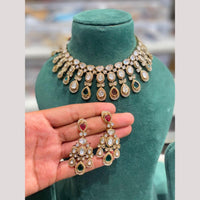 Hira Collections Designer Polki Kundan Stone Choker Necklace Set for Women