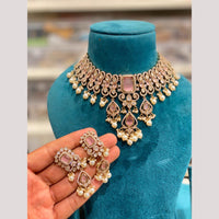 Hira Collections Designer Polki Kundan Stone And Pearl Choker Necklace Set for Women