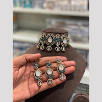 Hira Collections Royal Pota Stone Choker Necklace Set