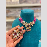 Hira Collections Royal Pota Stone And Pearl Choker Necklace Set