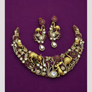 Hira Collections Premium Peacock Motif American Diamond Necklace Set