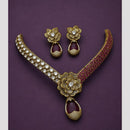 Hira Collections Elegant Austrian Stone Floral Necklace Set