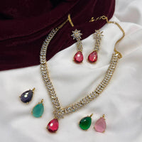 Hira Collections Gorgeous American Daimond Designer Chagneable Necklace Set