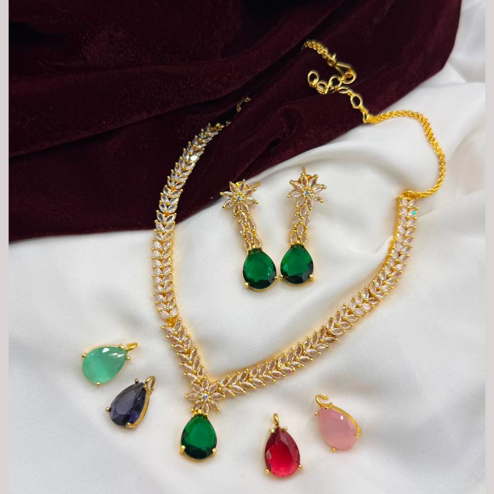 Hira Collections Gorgeous American Daimond Designer Chagneable Necklace Set
