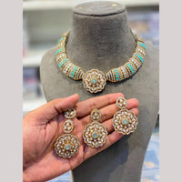 Hira Collections Royal Pota Stone Choker Necklace Set