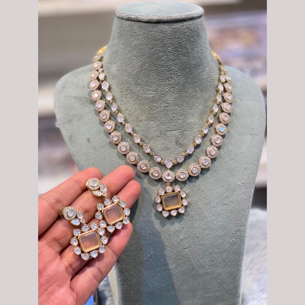 Hira Collections Wedding Wear Polki Kundan Stone Necklace Set