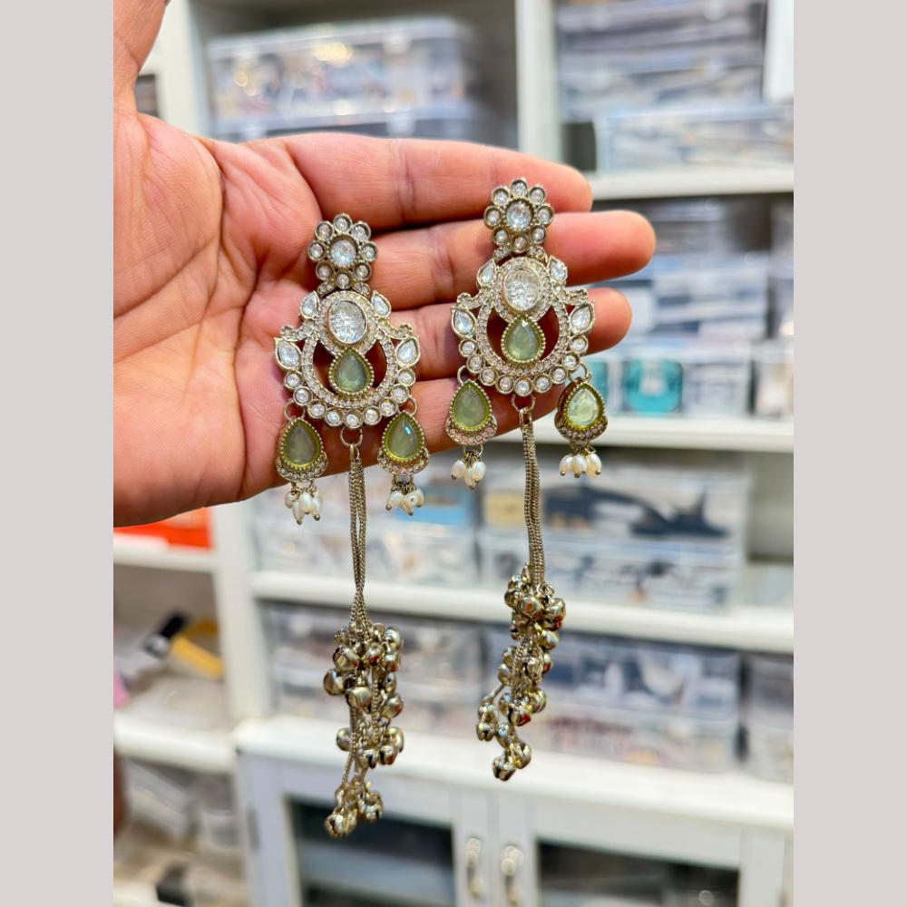 Hira Collections Heritage Polki Kundan Kashmiri Ghungroo Dangler Earrings