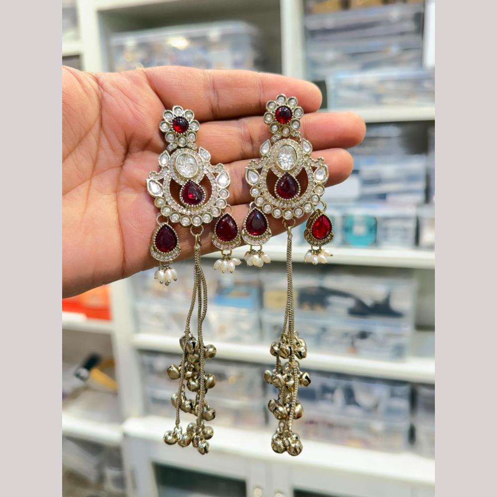 Hira Collections Heritage Polki Kundan Kashmiri Ghungroo Dangler Earrings